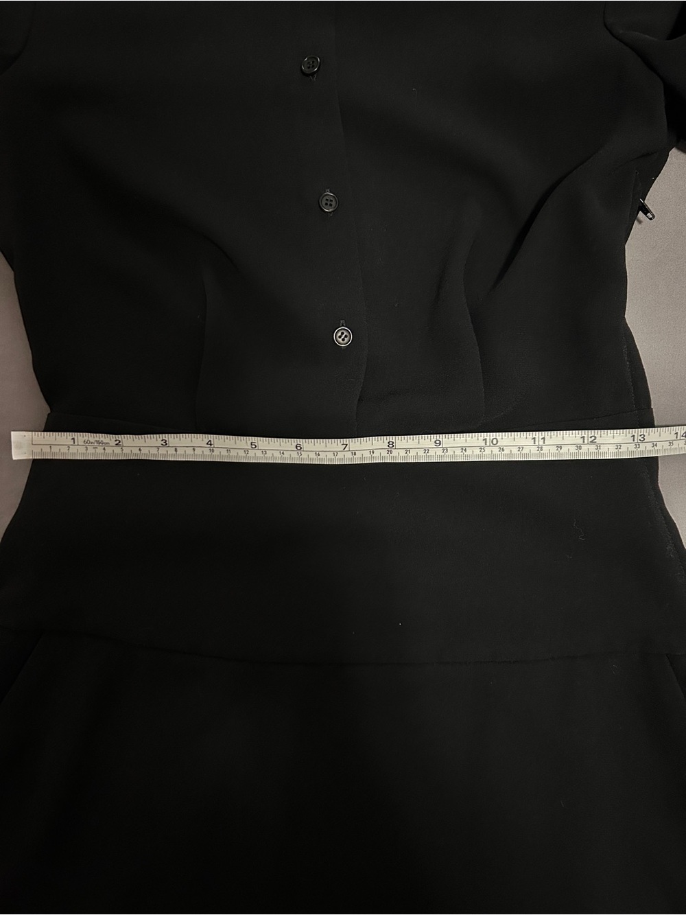 COACH Button Up Mandarin Collar Shirt Dress Black - Picture 8 of 9